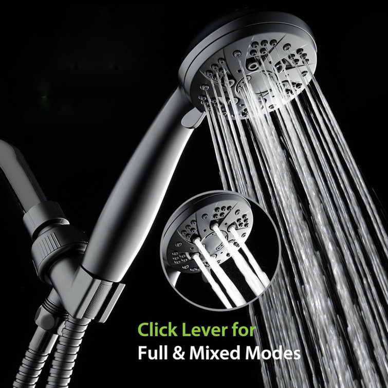 JASODI High Pressure 6Setting 3.5" Face Handheld Shower with Hose for